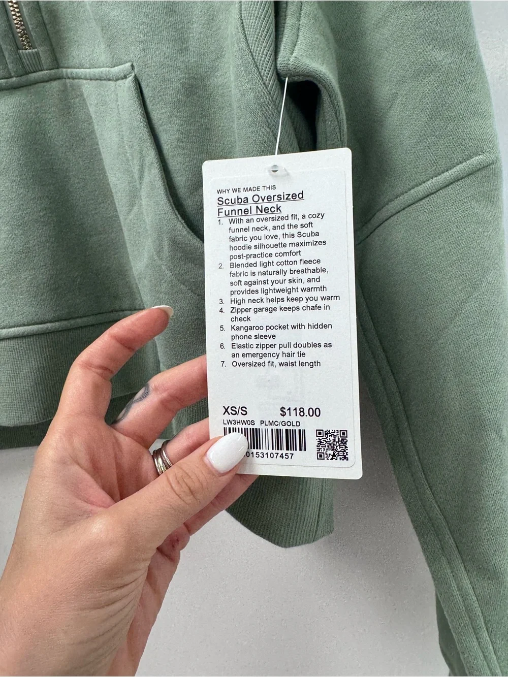 lululemon athletica Sage Green Half-Zip Pullover